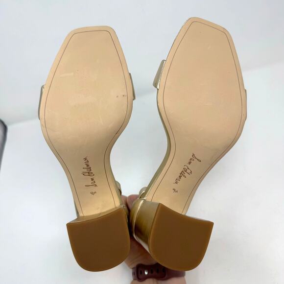NEW Sam Edelman Daniella Gold Metallic Sandals 9.5 Leather Glam Coquette Party - Picture 8 of 11